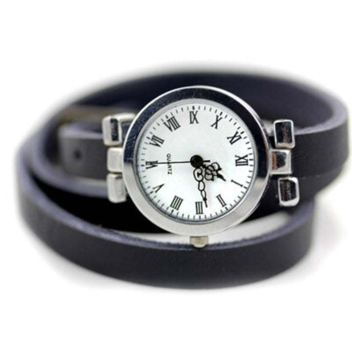 Multi-color Wrap Around Vegan Leather Strap Quartz Watches