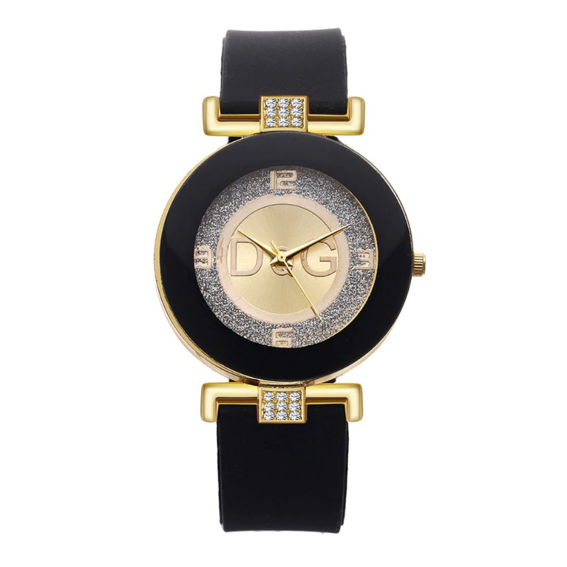 Dazzling Big Round Dial with Silicone Strap Quartz Watches