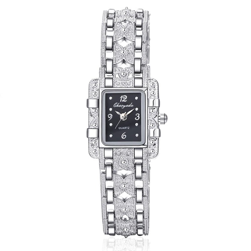 Delicate Rectangular Dial with Stainless Steel Band Quartz Watches