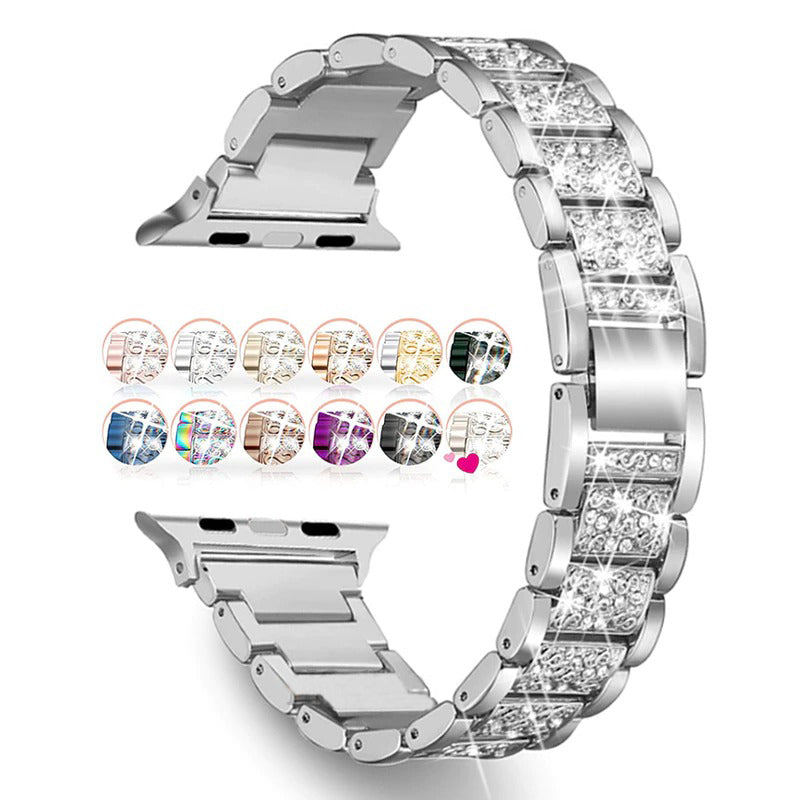 Shimmering Rhinestone Studded Apple Watch Replacement Straps