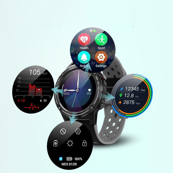 Blood Oxygen Monitor - Built-in GPS Sports Fitness Tracker With Heart Rate Monitor Smartwatch