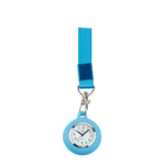 Solid Color Silicone Clip-on Lanyard Quartz Pocket Watches