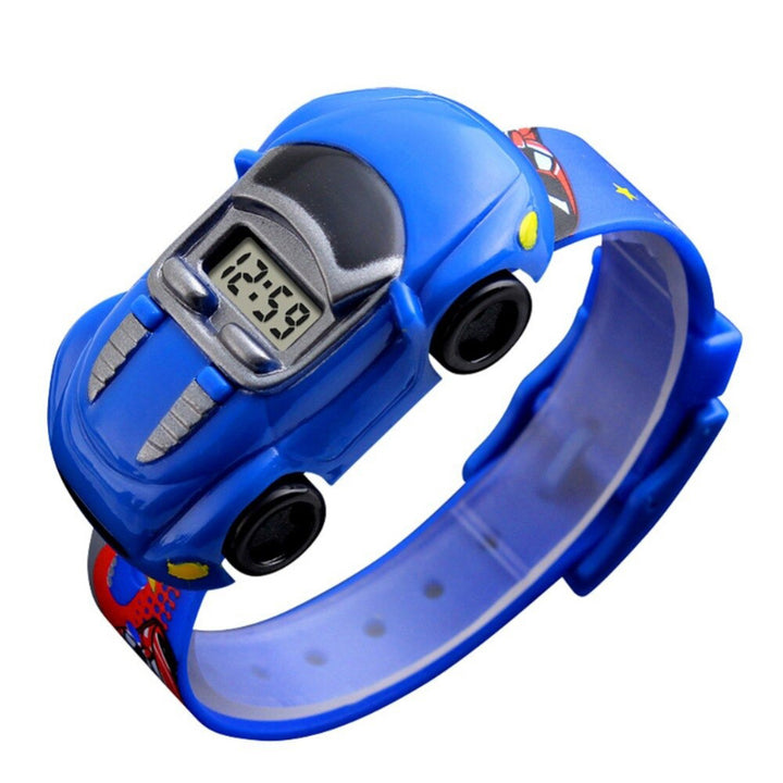 Cartoon Car Shape Dial with Soft and Durable Strap Digital Watches For Kids