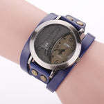 Vintage Wrap Around Vegan Leather Bracelet Quartz Watches