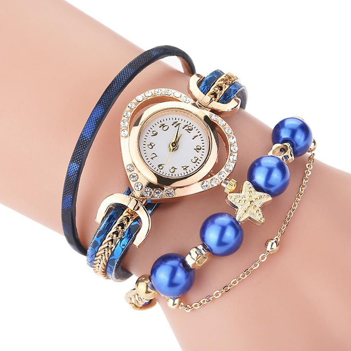 Multi-layer Love Heart Summer Fashion Bracelet Quartz Watches