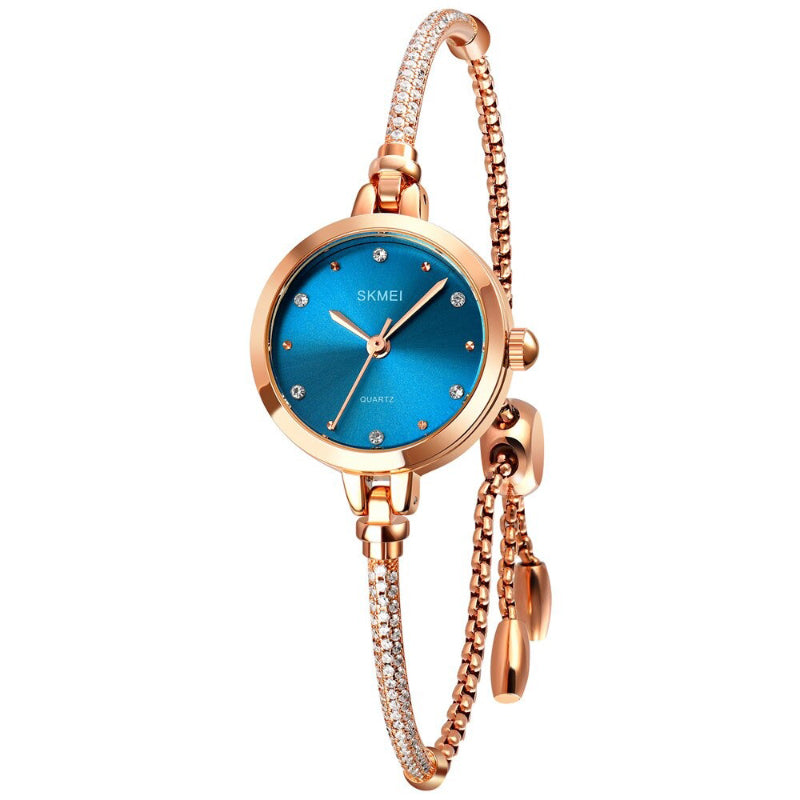 Dazzling Colored Rhinestone Dial Quartz Watch Bracelet