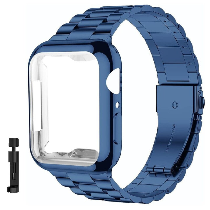 Case and Stainless Steel Strap Replacement Set for Apple Watches