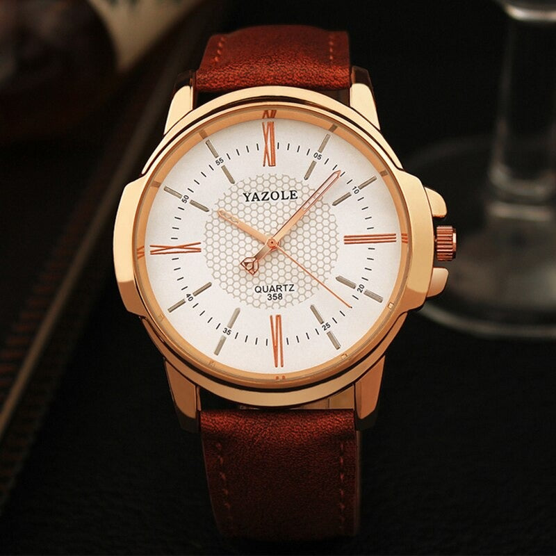 Business and Leisure Fashion Quartz Watches with Tough Vegan Leather Strap