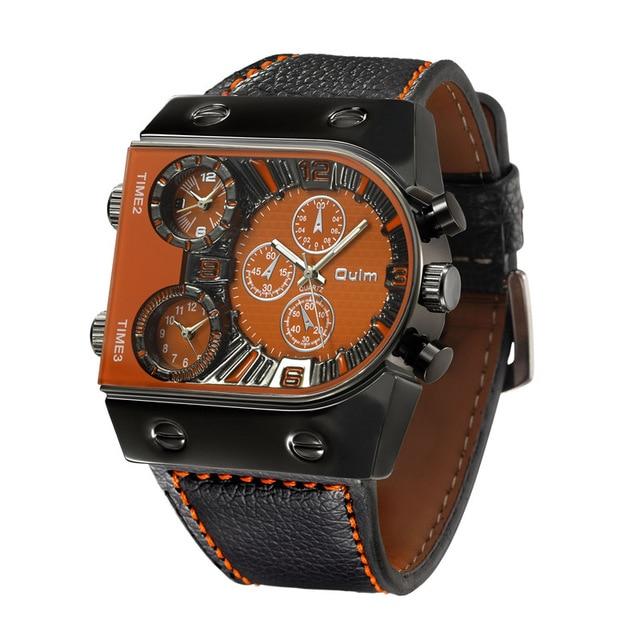 Business Watch For Men - The Multi-Time™ Men's  Casual Leather Strap Military Wristwatches