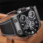 Business Watch For Men - The Multi-Time™ Men's  Casual Leather Strap Military Wristwatches