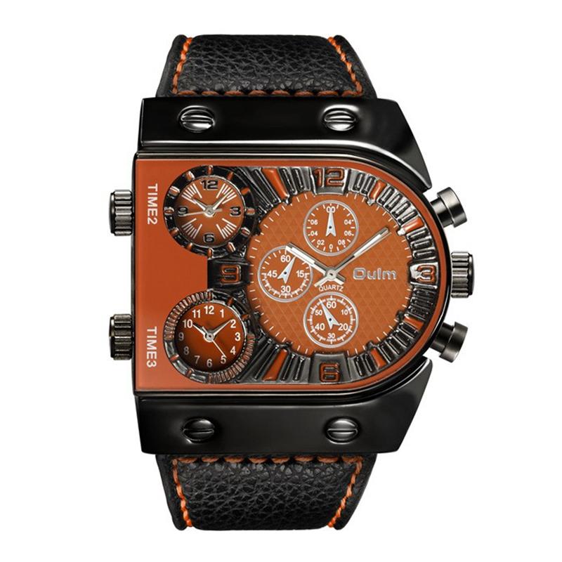 Business Watch For Men - The Multi-Time™ Men's  Casual Leather Strap Military Wristwatches