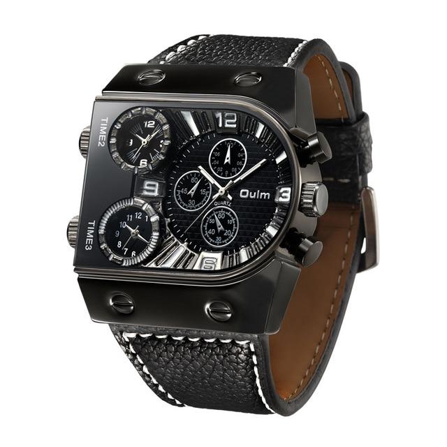 Business Watch For Men - The Multi-Time™ Men's  Casual Leather Strap Military Wristwatches