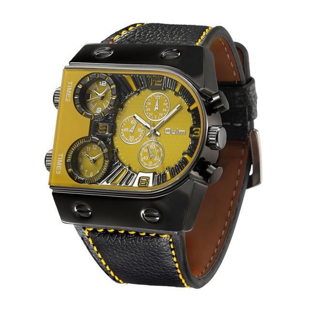 Business Watch For Men - The Multi-Time™ Men's  Casual Leather Strap Military Wristwatches