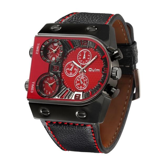 Business Watch For Men - The Multi-Time™ Men's  Casual Leather Strap Military Wristwatches