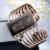 Extravagant Rectangular Dial Fashion Cuff Bangle Bracelet Quartz Watches