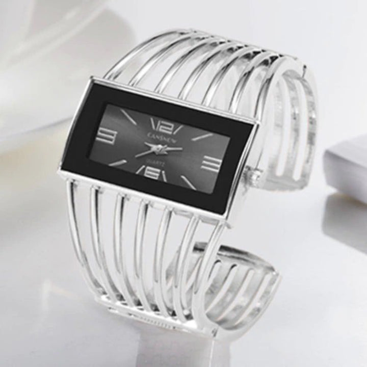 Extravagant Rectangular Dial Fashion Cuff Bangle Bracelet Quartz Watches