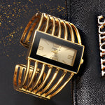 Extravagant Rectangular Dial Fashion Cuff Bangle Bracelet Quartz Watches