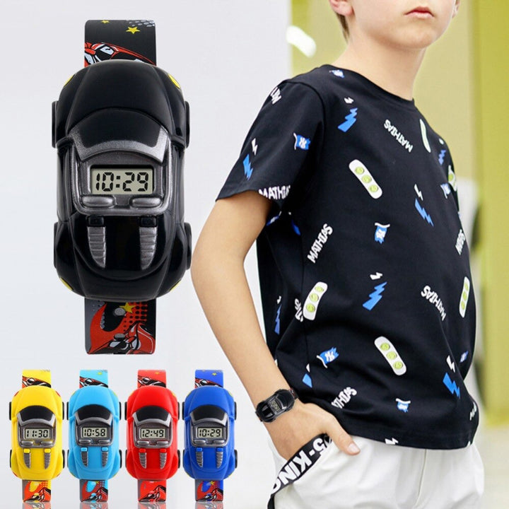 Cartoon Car Shape Dial with Soft and Durable Strap Digital Watches For Kids