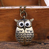 Vintage Mini Owl Shape Pendant Necklaces Quartz Watches