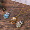 Vintage Mini Owl Shape Pendant Necklaces Quartz Watches