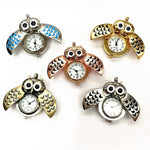 Vintage Mini Owl Shape Pendant Necklaces Quartz Watches