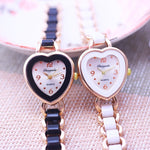 Romantic Love Heart Dial with Elegant Ceramic Strap Quartz Watches