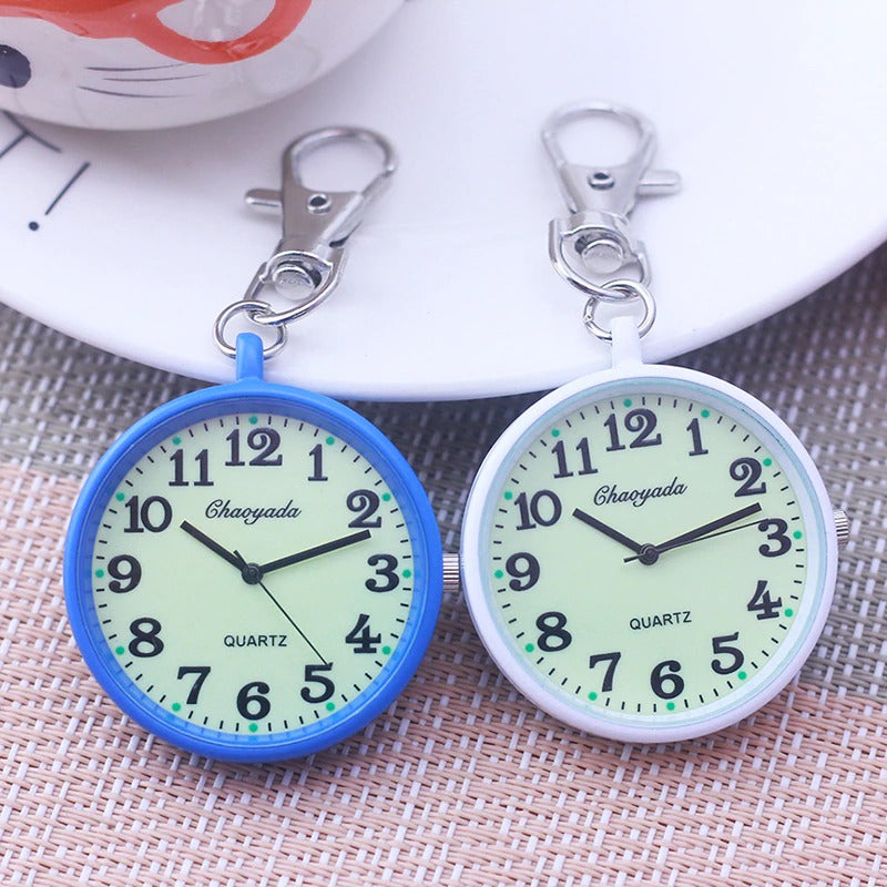 Luminous Easy To Read Dial Key Chain Quartz Pocket Watches