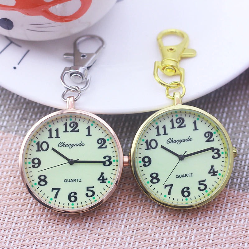 Luminous Easy To Read Dial Key Chain Quartz Pocket Watches