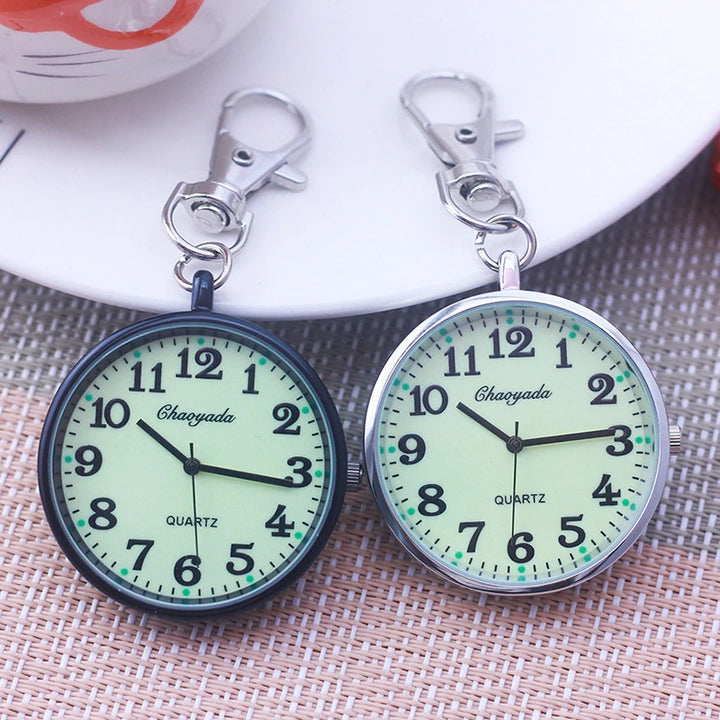 Luminous Easy To Read Dial Key Chain Quartz Pocket Watches