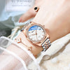 Elegant Fashion Rhinestone Accented Octagonal Case Women's Quartz Watches