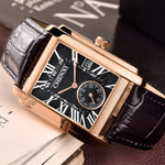 Ultra-thin Men's Roman Numeral Dial with Vegan Leather Strap Quartz Watches