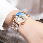 Sparkling Romantic Hollowed-out Love Dial Automatic Watches