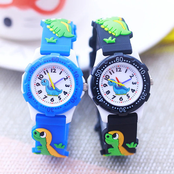 Cute and Adorable Cartoon Dinosaur Silicone Strap Watches for Kids