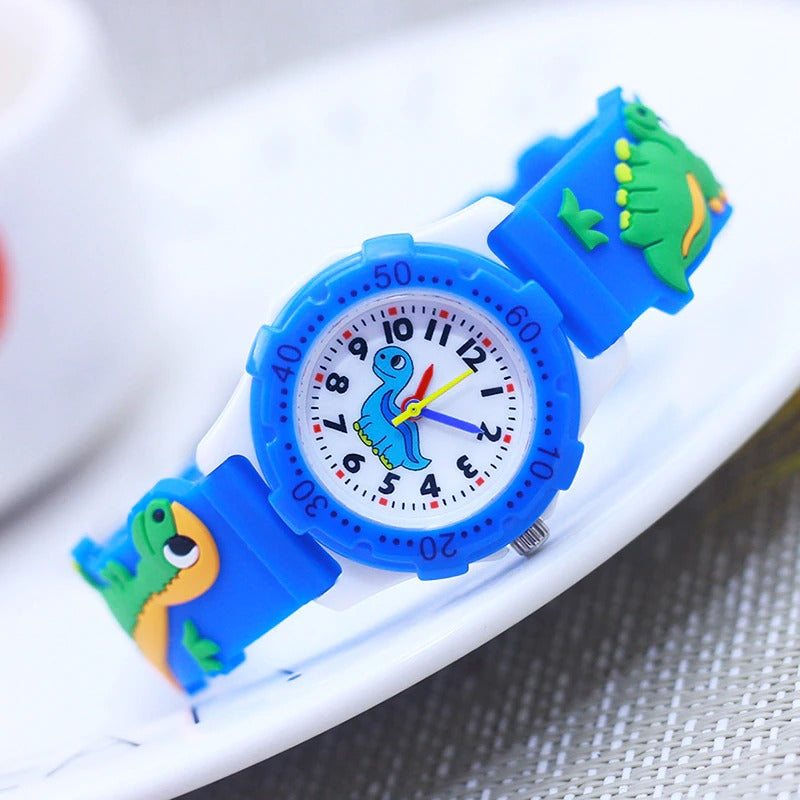 Cute and Adorable Cartoon Dinosaur Silicone Strap Watches for Kids