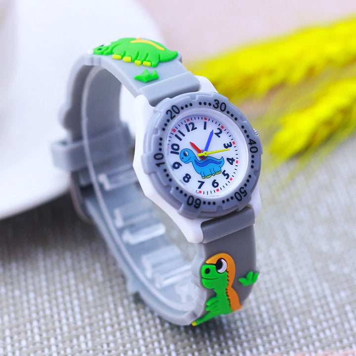 Cute and Adorable Cartoon Dinosaur Silicone Strap Watches for Kids