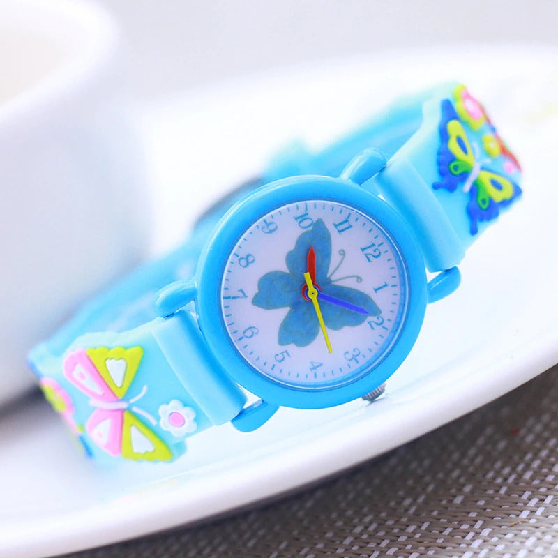 Colorful Butterfly Fashion Silicone Strap Quartz Watches for Kids