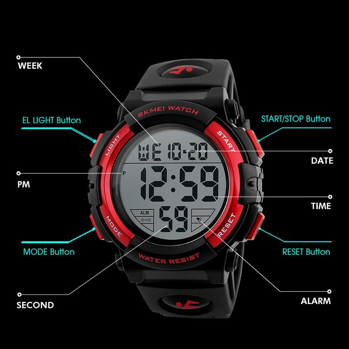 Children's Sportswatch - The Beefy Kid™ Fashion LED Digital Waterproof Wristwatch For Children