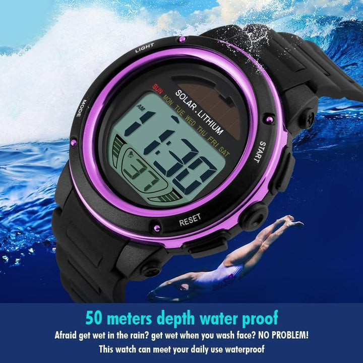 Children's Sportswatch - The Futuristic Kid™ Solar Energy Waterproof Digital Sportswatch For Kids