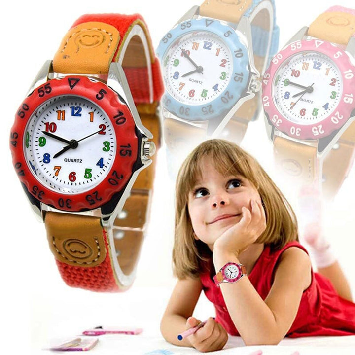 Children's Colorful Easy To Read Sporty Nylon Strap Quartz Watches