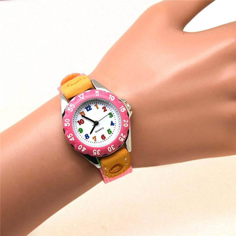 Children's Colorful Easy To Read Sporty Nylon Strap Quartz Watches