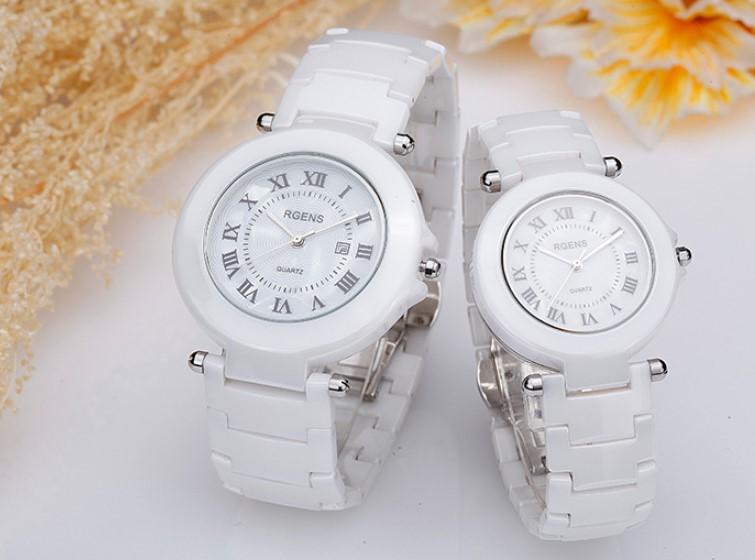 The Ceramic Twos™ Couple's Pair Casual Ceramic Round Luxury Watch