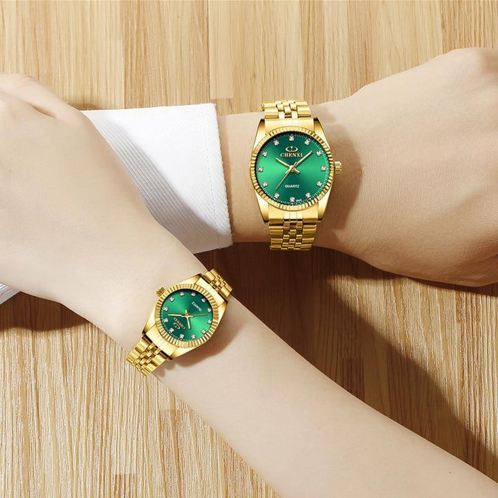 Couple's Watches - The Lover's Gem™ Pair Couple's Top Brand Luxury Gold Wristwatch