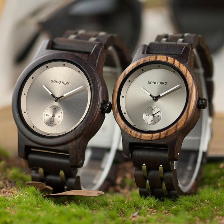 Couple's Watches - The Sleek Pair™ Couple's Lovers Custom Logo Wooden Quartz Watch