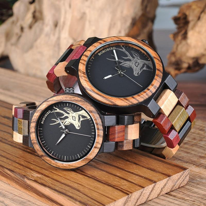 Couple's Watches - The Wood's Deer™ Couple's Lover Pair Elk Deer Quartz Wooden Watch