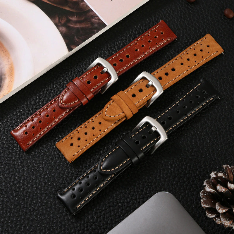 Vintage Style Hollow-Out Genuine Leather Replacement Watchbands