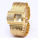 Luxurious Rhinestone Bejeweled Multi-layer Steel Chain Quartz Watches