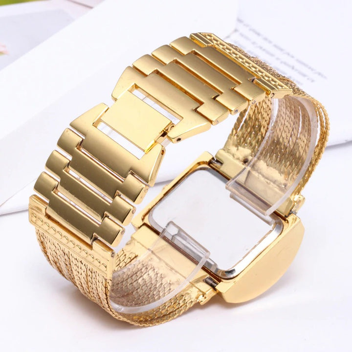 Luxurious Rhinestone Bejeweled Multi-layer Steel Chain Quartz Watches