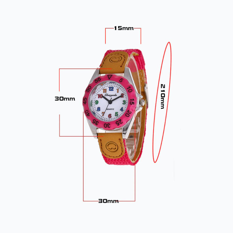 Children's Colorful Numbers-Style Dial Nylon Strap Quartz Watches