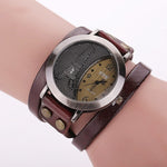 Vintage Wrap Around Vegan Leather Bracelet Quartz Watches