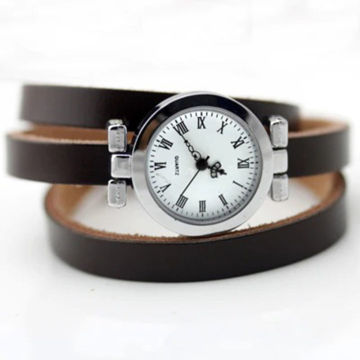 Multi-color Wrap Around Vegan Leather Strap Quartz Watches